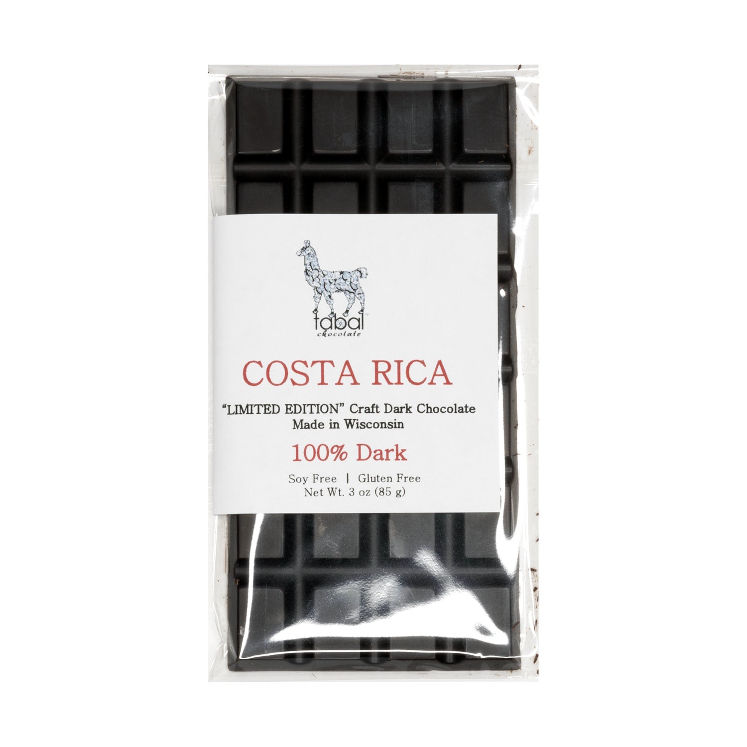 100% Dark Chocolate - ZERO SUGAR BAR - Costa Rica